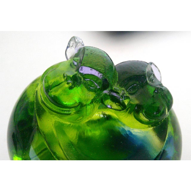 Liuli Gongfang Signed LTD Ed Art Glass Sculpture Green Pâte-De-Verre Crystal #92/3330 For Sale In Dallas - Image 6 of 8