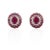 Ruby and Diamond Pushback Stud Earrings in 14K gold. Embrace your look with these stunning pair of earrings suitable for...