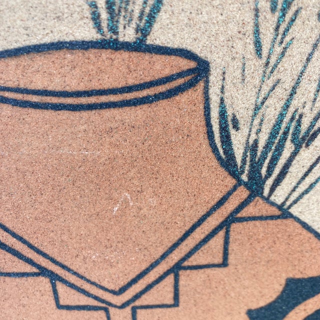 Sand Native American Style Still Life Sand Art, Framed For Sale - Image 8 of 11