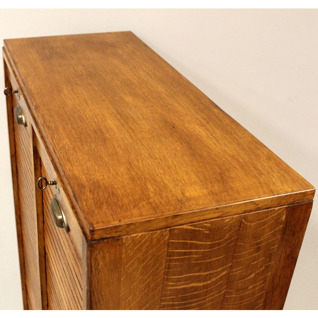 Vintage Filing Cabinet in Oak, 1940s For Sale - Image 9 of 11