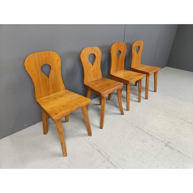 1960s Vintage Brutalist Dining Chairs, 1960s, Set of 4 For Sale - Image 5 of 12