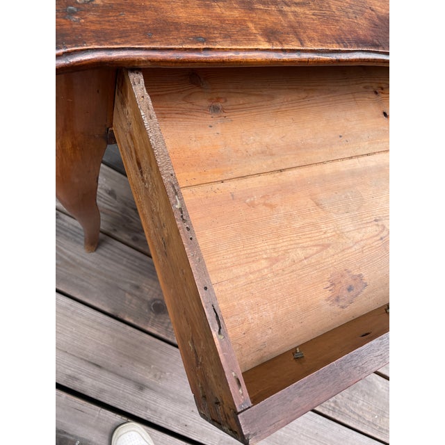 19th C French Provincial Louis XV Style Solid Walnut Writing Desk, Hall or Side Table - For Sale - Image 18 of 18