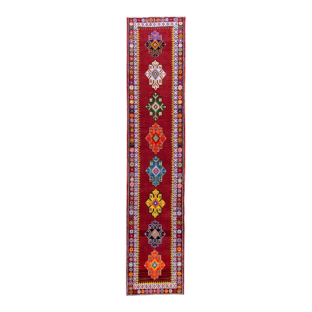 Mid-20th Century Vintage Turkish Anatolian Runner Rug For Sale
