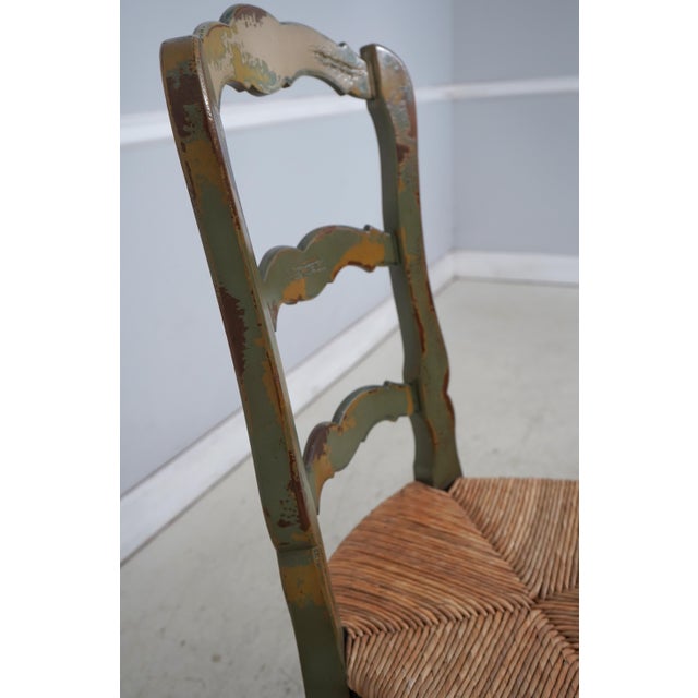 Wood French Country Woven Seat Ladder Back Chair For Sale - Image 7 of 18