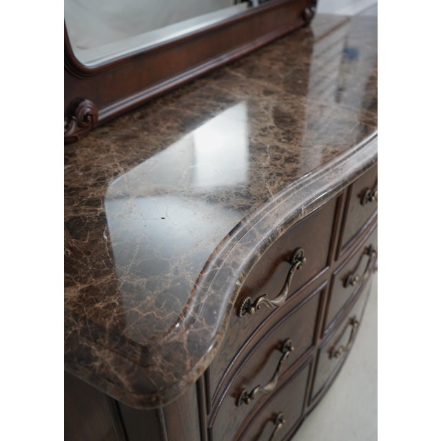 Henredon Marble Top Dresser W. Large Mirror For Sale - Image 10 of 18