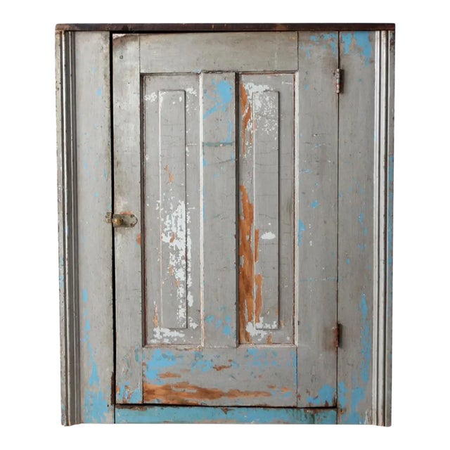 Antique Rustic Farmhouse Cupboard Cabinet For Sale