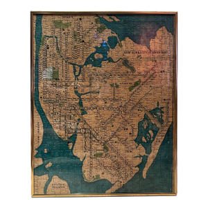 1971 New York City Subway Map Jigsaw Puzzle Framed