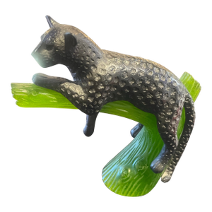 Late 20th Century Black Jaguar Art Glass Figurine by Daum France Gorgeous