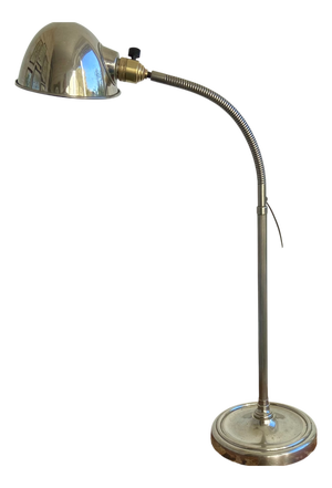 Mid-Century Modern French Chrome Gooseneck Desk Lamp, 1940s