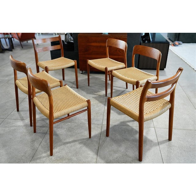 1960s MCM Dining Chairs by Niels Otto Møller for j.l. Møllers Møbelfabrik — Set of 6 (4 Model 75 & 2 Model 84) For Sale - Image 10 of 17