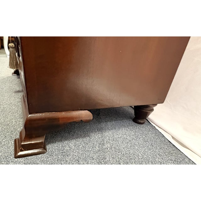 Wood Mid 20th Century Mahogany Dry Sink Cabinet With Backsplash, Lock & Key For Sale - Image 7 of 18