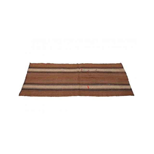 Vintage handwoven natural wool kilim rug from Kars region of Turkey. Approximatelly 50-60 years old. In very good...