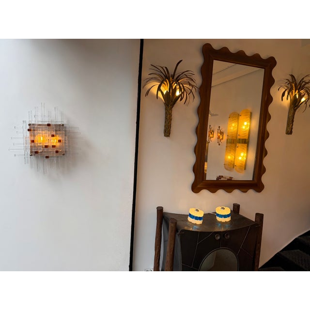 Transparent Large Glass Sconce by Poliarte, Italy, 1970s For Sale - Image 8 of 12