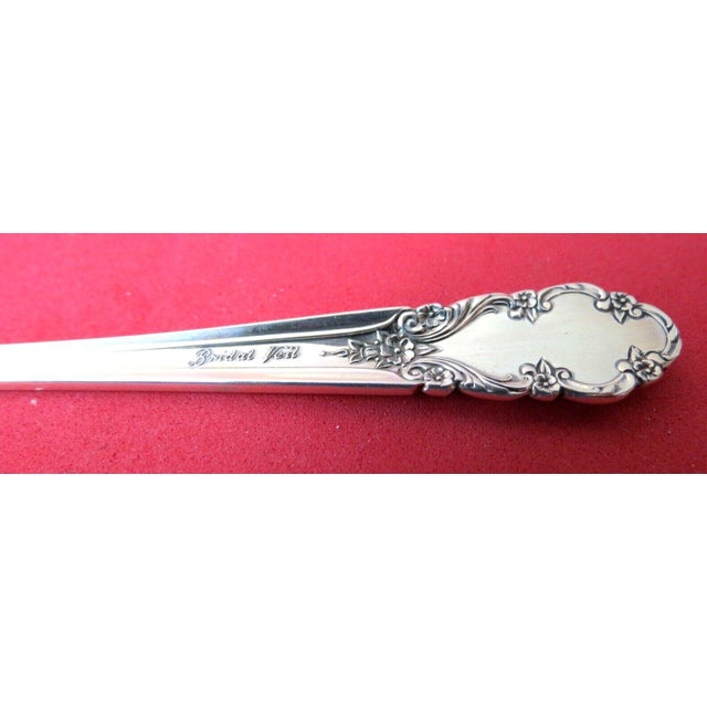 Mid 20th Century Mid 20th Century Rogers Bridal Veil Sterling Silver 3 Piece Baby Set - No Monograms For Sale - Image 5 of 5