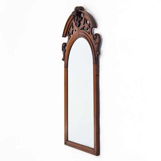 Antique Arched Mirror W/ Carved Pediment Chairish