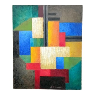 1970s Large French Original Oil Painting by Angelina Lavernia For Sale