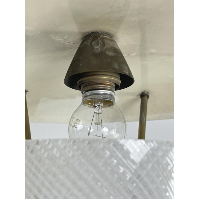 Mid-Century Murano Reticello Glass and Brass Hanging Light, 1950s For Sale - Image 15 of 16