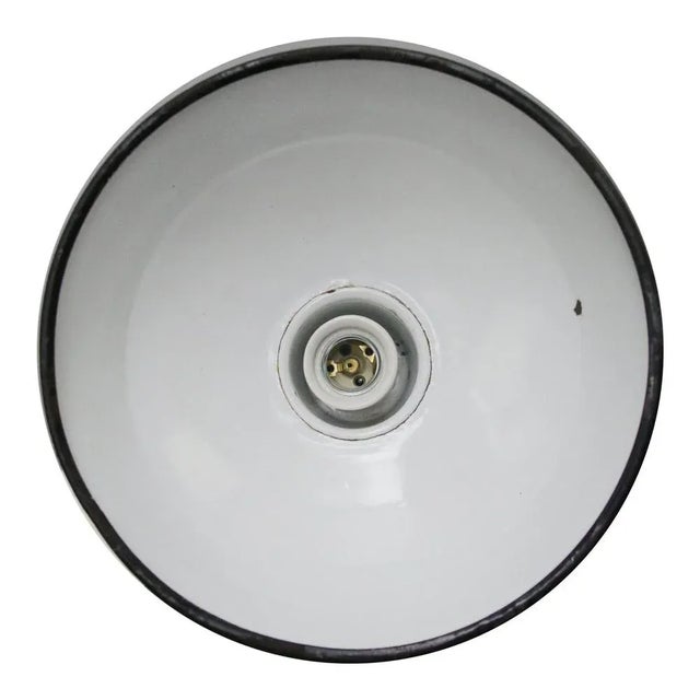 Industrial Vintage Industrial Brown Enamel Factory Pendant Lamp For Sale - Image 3 of 5