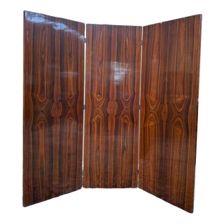Art Deco Triptych Screen in Walnut Veneer, 1930s For Sale