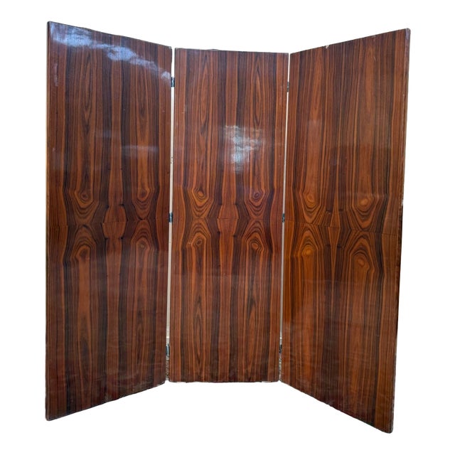 Art Deco Triptych Screen in Walnut Veneer, 1930s For Sale