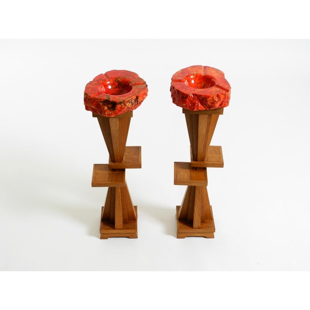 Brown Mid-Century Modern Standing Ashtrays, 1950s, Set of 2 For Sale - Image 8 of 18