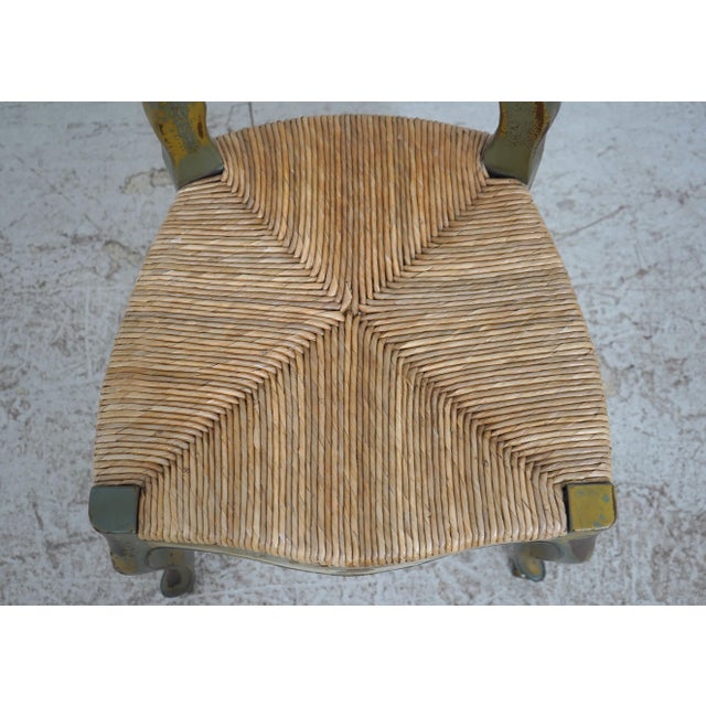 French Country Woven Seat Ladder Back Chair For Sale - Image 12 of 18