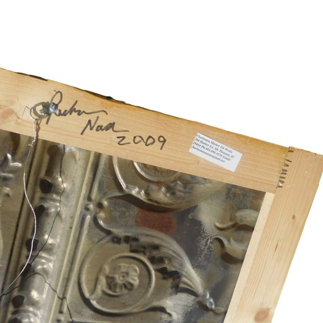 Large Antique Tin Ceiling Tile Sculpture Wall Decor #1 For Sale In Memphis - Image 6 of 7