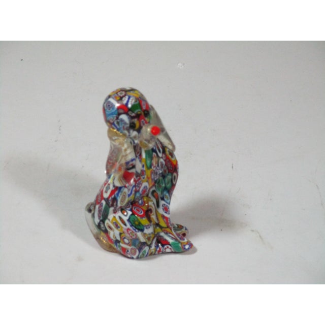 Red Vintage Millefiori Art Glass Sitting Dog Figurine For Sale - Image 8 of 8