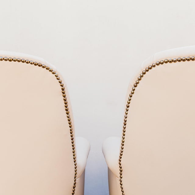 Art Deco Vintage Italian Art Deco Club Chairs in Walnut Burl and Edelman Leather For Sale - Image 3 of 12