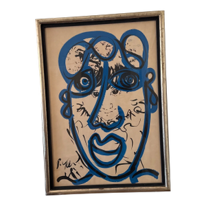 1970s Abstract Painting by Peter Keil - Framed