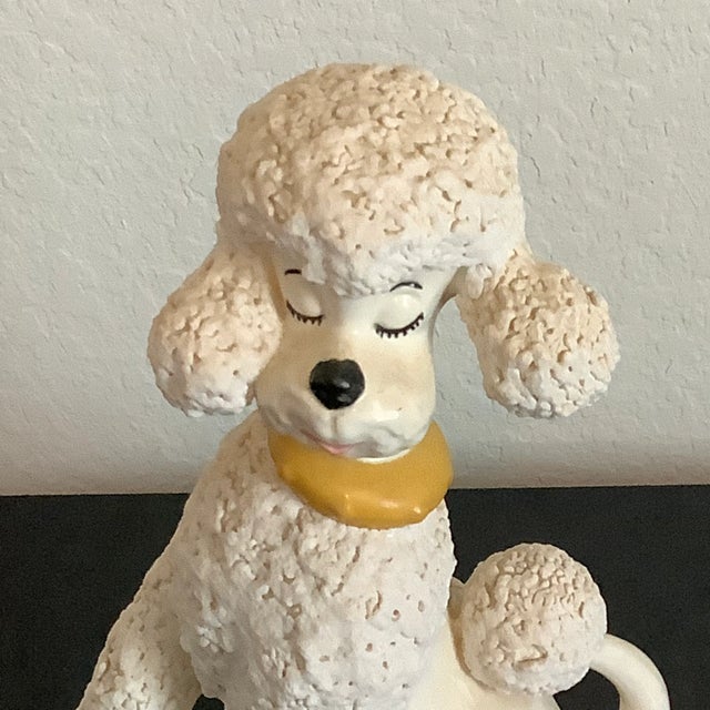 Vintage Large Ceramic French Poodle w/Collar Figurine Statue. This adorable pooch will steal your heart! I mean just look...
