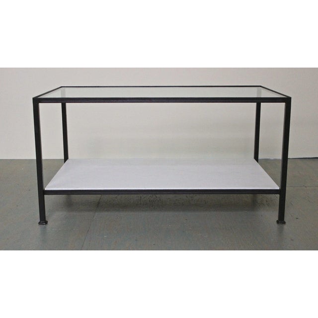 2020s Marcelo Coffee Table With Clear Glass Top and Stone Shelf For Sale - Image 5 of 11