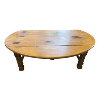 Vintage Pine Drop-Leaf Coffee Table With Honey-Toned Finish For Sale