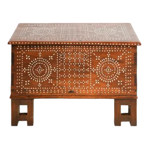 Mid Century Syrian Moorish Inlaid White Hard Wood Dowry Box Chest Mother of Pearl on Stand Antique Vintage