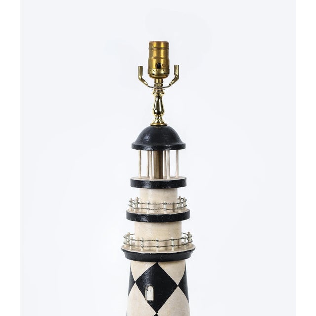 Metal Vintage Handmade Nautical Lighthouse Table Lamp For Sale - Image 7 of 8