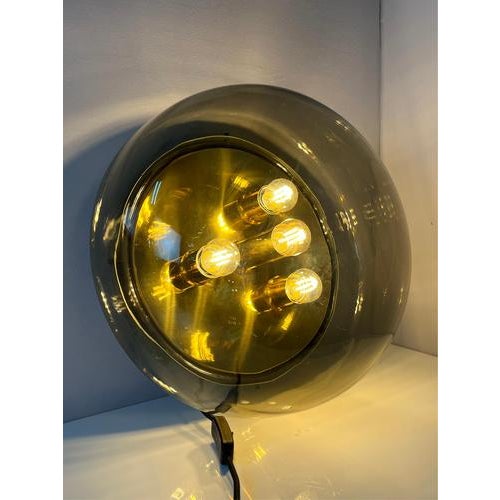 Wall or Ceiling Lamp in Brass and Smoked Glass from Kaiser Idell / Kaiser Leuchten For Sale - Image 11 of 11