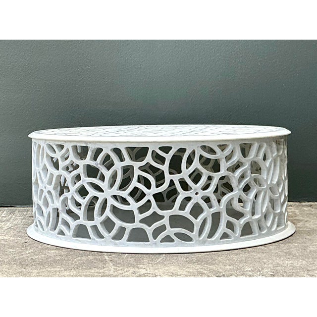 Stone Vintage Baker Pierced Bangle Stone Coffee Table For Sale - Image 7 of 12