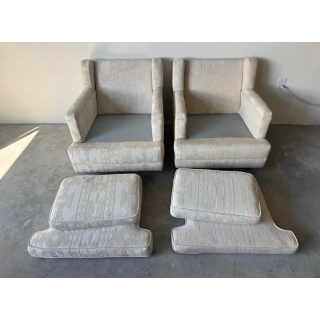 1970’s Mid-Century Modern Dunbar-Style Upholstered Lounge Chairs – A Pair/ Sold For Sale - Image 4 of 12