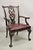 Antique Carved Mahogany Chippendale/Georgian Style Ball and Claw Leather Arm Chair. Item features solid mahogany wood...