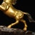 Metal Large Vintage Gilt Brass Galloping Horse Sculpture - Feng Shui "Success" Statue on Base For Sale - Image 7 of 9