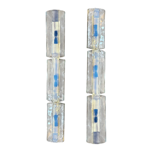 3 Tier 1970s Murano Glass Wall Sconces by Carlo Nason for Av Mazzega – Set of 2
