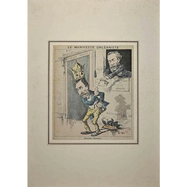 Le Grelot - Le Manifeste Orléaniste - is an original Modern Artwork realized in 1887. Original Lithograph on paper....