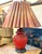 Antique Asian Red Cinnabar Lamp With Original Paper Pleated Shade For Sale - Image 10 of 12