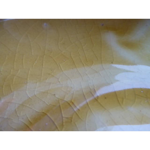 Yellow Art Deco Modern Red Wing Art Pottery Low Ceramic Bowl Cachepot Model #176 Circa 1930 For Sale - Image 8 of 9