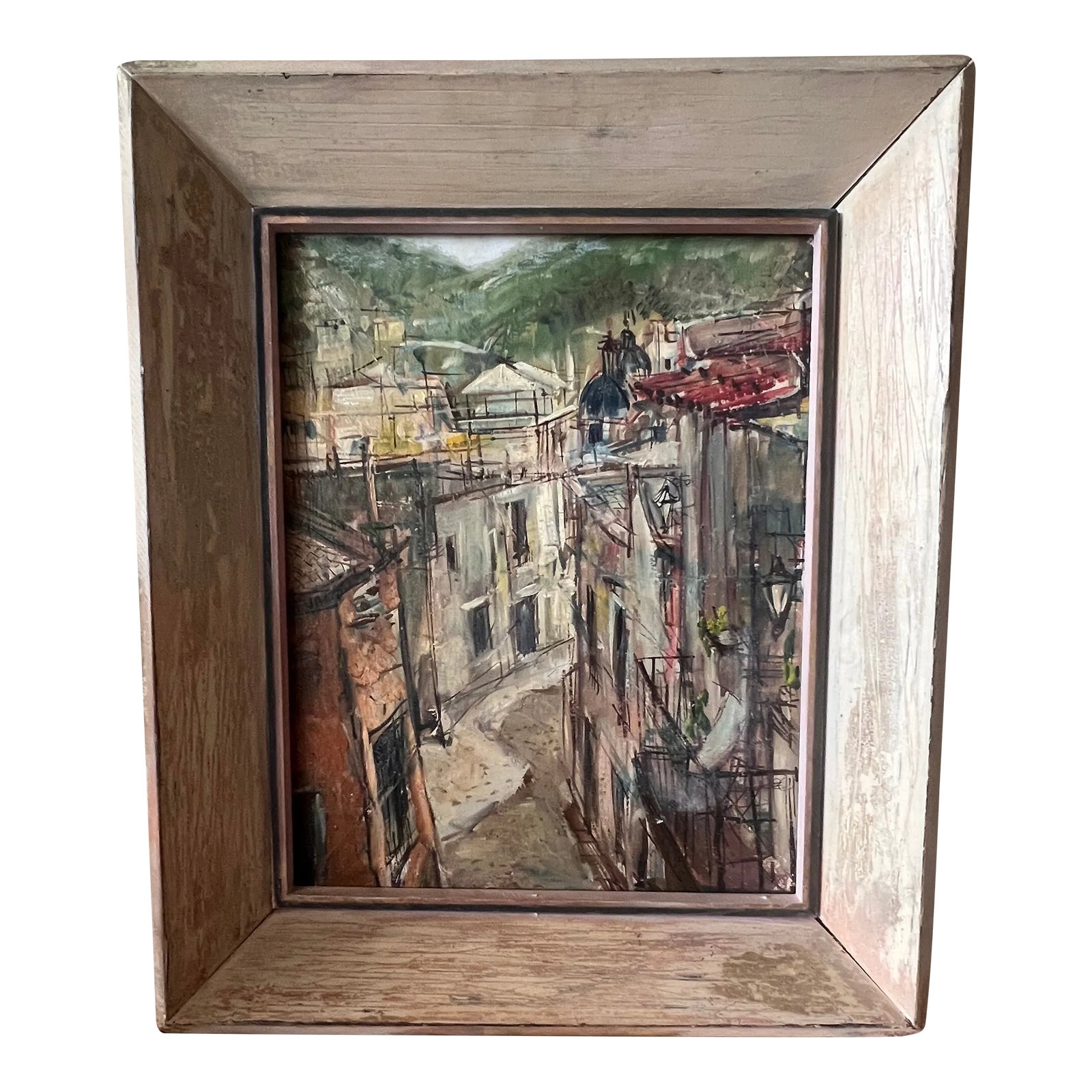 Pascal Cucaro, 1915-2004, Mid Century Modern Artist - 'Mexican Rooftops ...