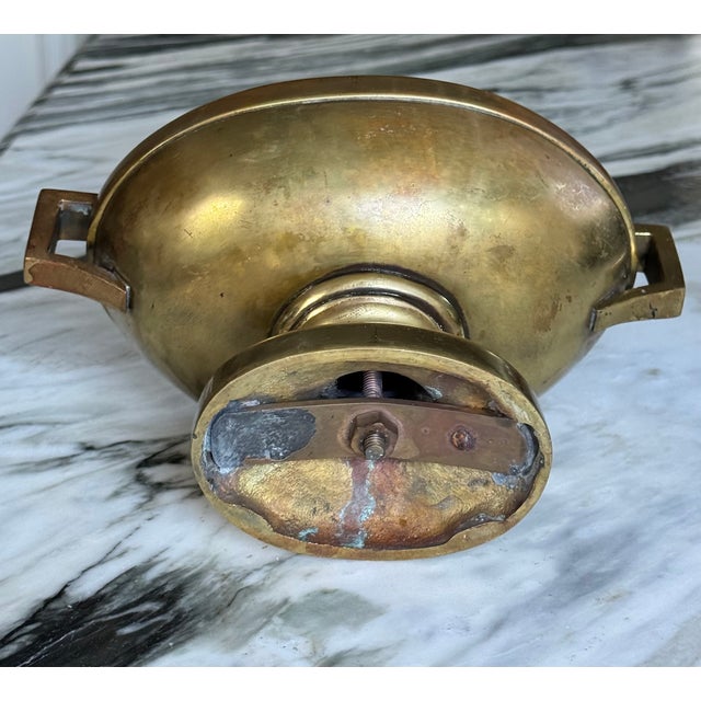 Metal Antique Brass Gas Lantern Motif Cassoulete / Finial For Sale - Image 7 of 10