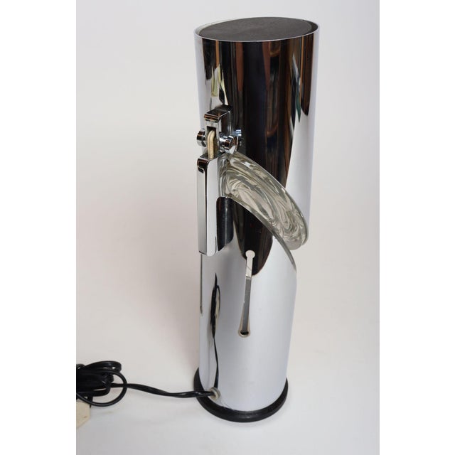 Vintage Italian Chrome and Glass Collapsible Table Lamp by Oscar Torlasco For Sale - Image 17 of 18