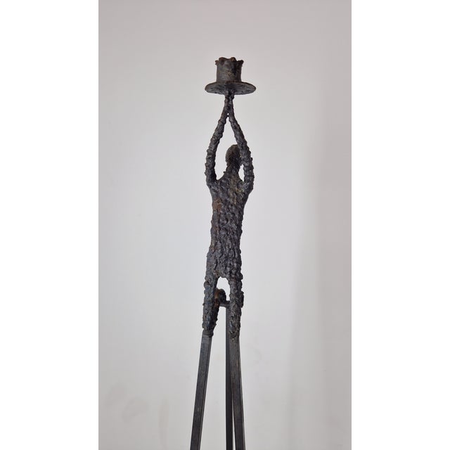 Gray Iron and Bronze Candlestick by Alberto Giacometti, 1970s For Sale - Image 8 of 14