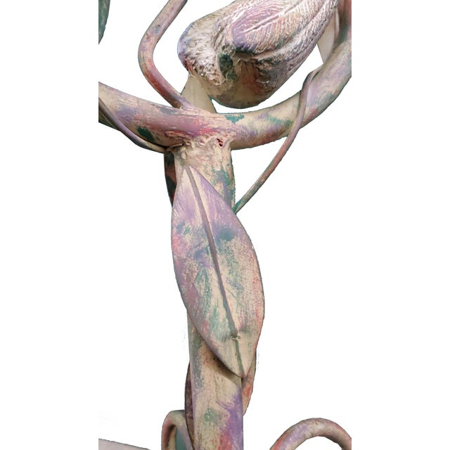 Large Lamps Rustic Plaster Parrots & Shades Pair For Sale - Image 12 of 13