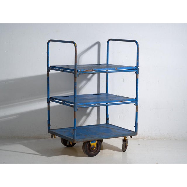 Industrial Serving Bar Cart in Metal For Sale - Image 9 of 9